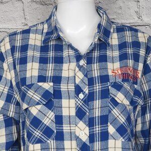 Netflix Stranger Things Plaid Boyfriend Shirt, Women's Medium